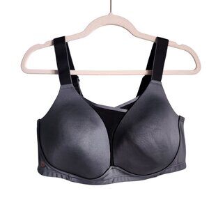 Livi Active Sports Bra 40D Gray No Wire Wireless Medium Impact Lane Bryant NEW